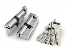 Цилиндровый механизм Fuaro (Фуаро) с вертушкой R602/68 mm (26+10+32) CP хром 5 кл. от Ferrum Door - Входные двери, замки и фурнитура dveri55omsk.ru