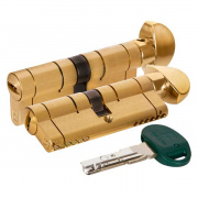Цилиндровый механизм Mottura (Моттура) с вертушкой C31F464601RLC5 (92 мм/41+10+41), ЛАТУНЬ (PVD) (верт. 99.506) от Ferrum Door - Входные двери, замки и фурнитура dveri55omsk.ru